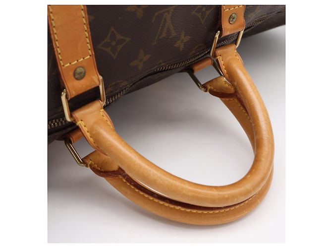 Borsa Boston Louis Vuitton Monogram Keepall 55 Marrone Beige - vista 9
