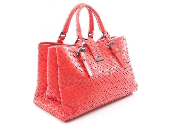 Borsa 2-Way Intrecciato Small Roma di Bottega Veneta Rosso - vista 2