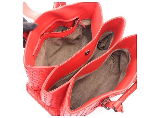 Borsa 2-Way Intrecciato Small Roma di Bottega Veneta Rosso - vista 3