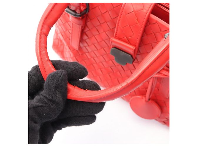 Borsa 2-Way Intrecciato Small Roma di Bottega Veneta Rosso - vista 7