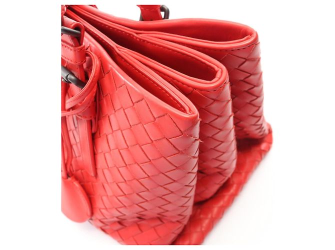 Borsa 2-Way Intrecciato Small Roma di Bottega Veneta Rosso - vista 8