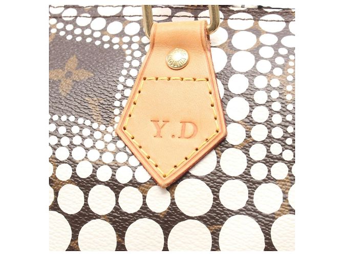 Borsa Louis Vuitton x Yayoi Kusama Speedy 30 Marrone Bianco Monogramma - vista 6