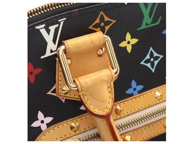 Borsa Louis Vuitton Alma Monogram Multicolor Noir Nero Multicolore - vista 10