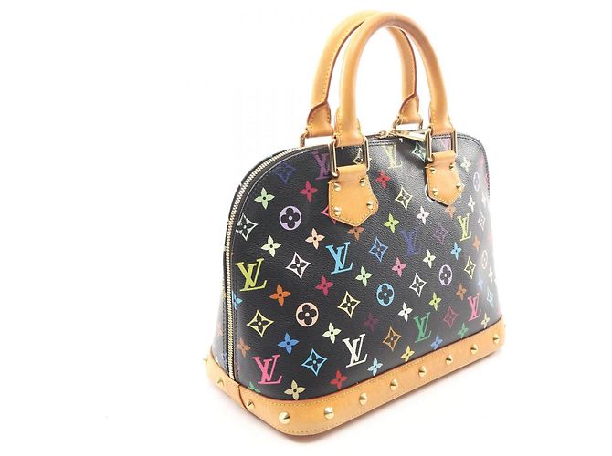 Borsa Louis Vuitton Alma Monogram Multicolor Noir Nero Multicolore - vista 2