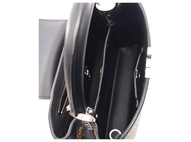 Borsa 2-Way Louis Vuitton Capucines PM Blossom Nero Multicolore - vista 3