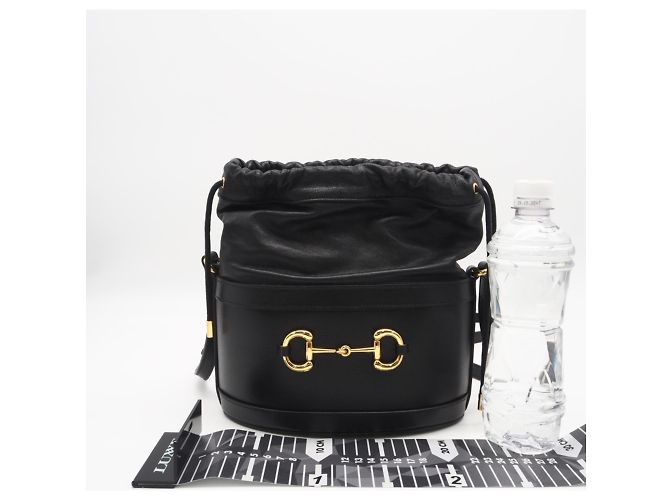Borsa a tracolla GUCCI in pelle Horsebit 1955 Nero - vista 3