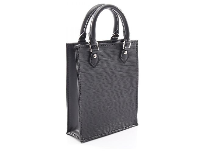 Borsa Louis Vuitton Petite Sac Plat Epi Noir Nero - vista 2