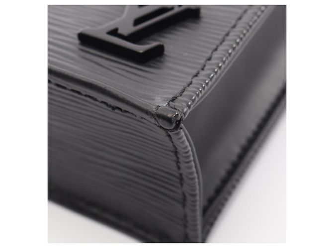 Borsa Louis Vuitton Petite Sac Plat Epi Noir Nero - vista 7