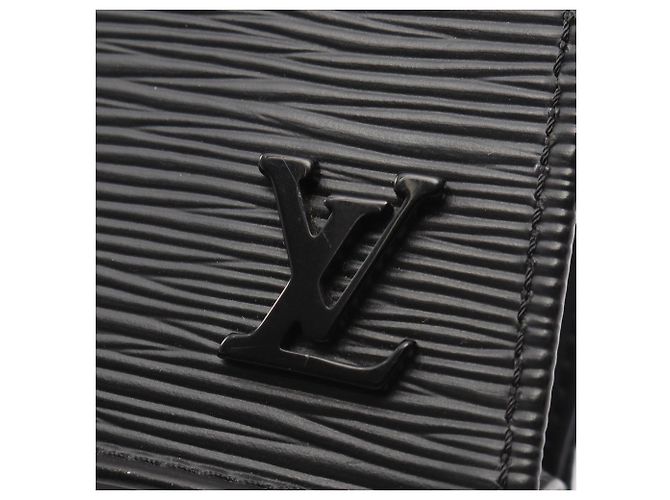 Borsa Louis Vuitton Petite Sac Plat Epi Noir Nero - vista 9