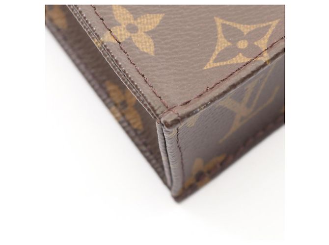 Borsa a 2 vie Louis Vuitton Petite Sac Plat Marrone Monogramma - vista 7