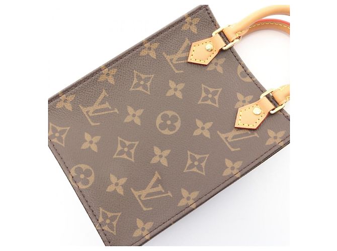 Borsa a 2 vie Louis Vuitton Petite Sac Plat Marrone Monogramma - vista 8
