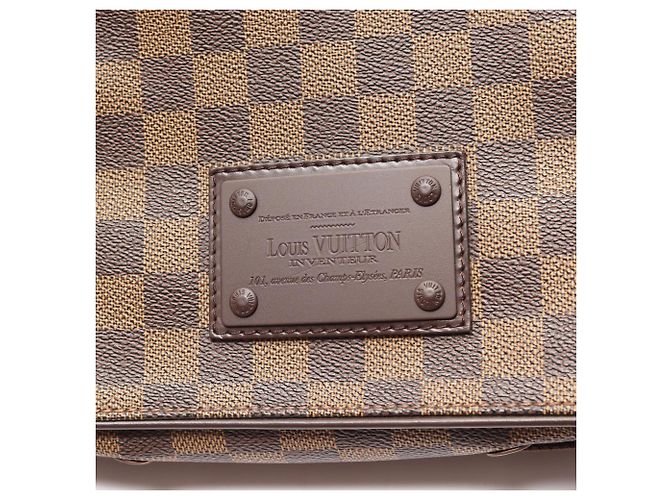 Borsa a Spalla Louis Vuitton Brooklyn PM Damier Ebene Marrone - vista 10
