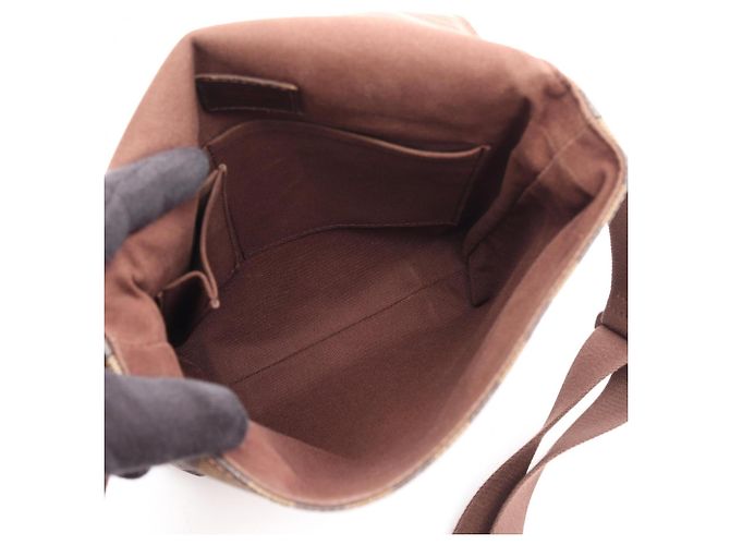 Borsa a Spalla Louis Vuitton Brooklyn PM Damier Ebene Marrone - vista 3