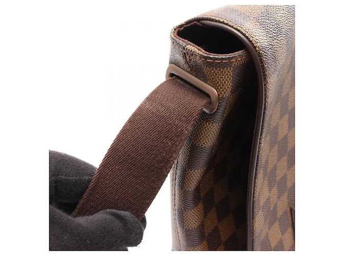 Borsa a Spalla Louis Vuitton Brooklyn PM Damier Ebene Marrone - vista 9