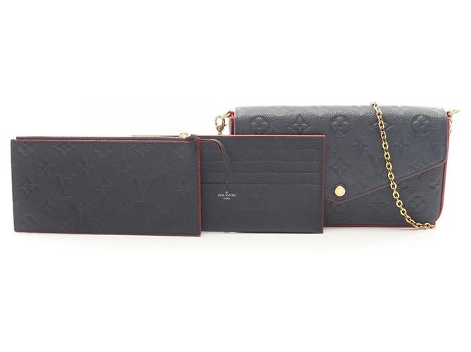 Louis Vuitton Pochette Felicie Monogram Empreinte Rosso Blu navy - vista 5