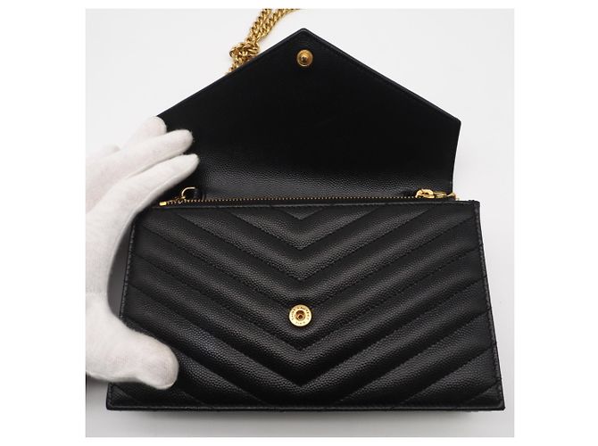 Portafoglio con catena a bustina Cassandra Yves Saint Laurent Nero - vista 12