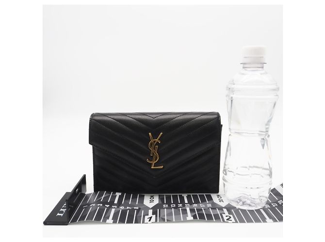 Portafoglio con catena a bustina Cassandra Yves Saint Laurent Nero - vista 3