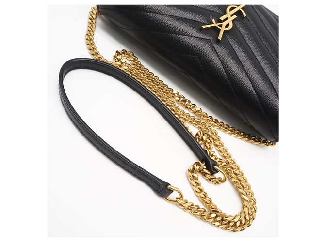Portafoglio con catena a bustina Cassandra Yves Saint Laurent Nero - vista 5