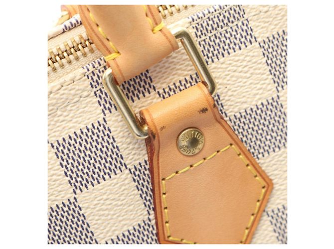 Borsa Louis Vuitton Speedy 30 Damier Azur Bianco - vista 10