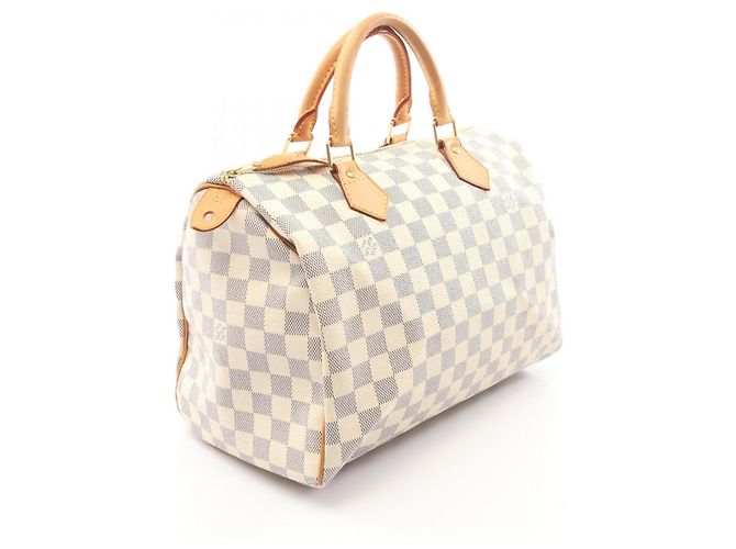 Borsa Louis Vuitton Speedy 30 Damier Azur Bianco - vista 2