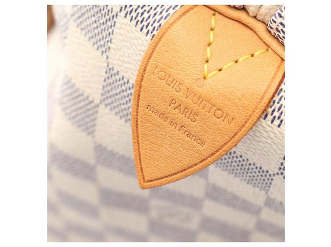 Borsa Louis Vuitton Speedy 30 Damier Azur Bianco - vista 4