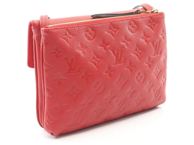 Borsa a tracolla Louis Vuitton Twice Monogram Empreinte Cerise Rosso Fuschia - vista 2
