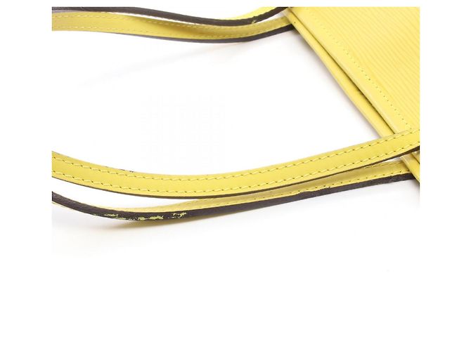 Borsa Tote Louis Vuitton Neverfull MM in pelle Epi Giallo - vista 9