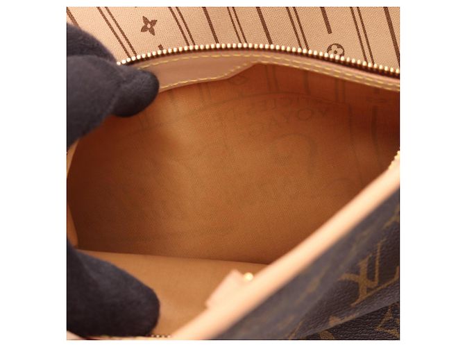 Borsa Tote Louis Vuitton Neverfull MM Marrone Monogramma - vista 10