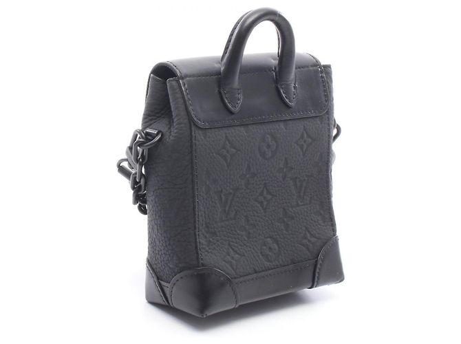 Borsa a tracolla Louis Vuitton Nano Steamer Monogram Taurillon Noir Nero - vista 2