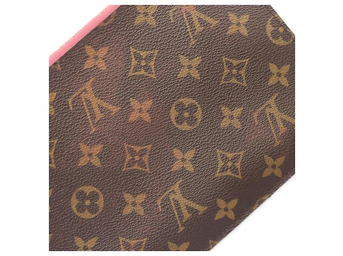 Borsa Tote Louis Vuitton Neverfull MM Marrone Rosa Rosso Monogramma - vista 12