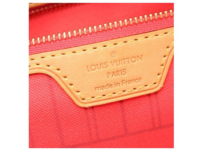 Borsa Tote Louis Vuitton Neverfull MM Marrone Rosa Rosso Monogramma - vista 4