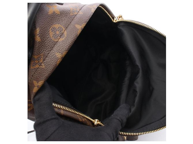 Zaino Louis Vuitton Palm Springs PM Monogram Marrone Nero Monogramma - vista 3
