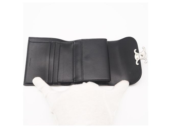 Céline Cartera Celine Triomphe Small Flap Negro - vista 11