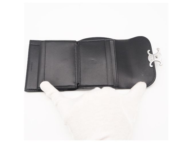 Céline Cartera Celine Triomphe Small Flap Negro - vista 12