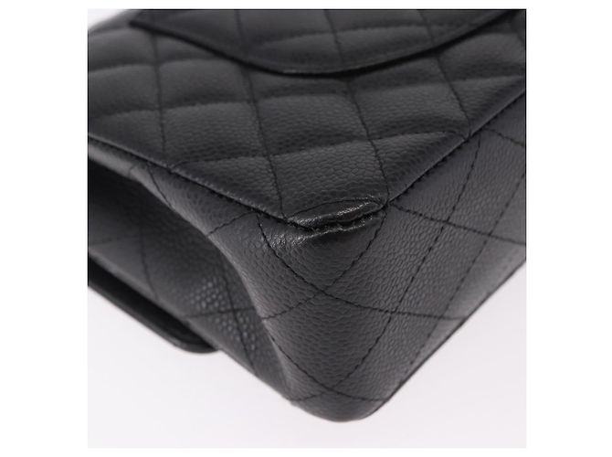 Borsa CHANEL Chain Matelasse 25 in pelle Caviar nera con CC argento Autentica yk20612SM - vista 12