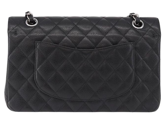Borsa CHANEL Chain Matelasse 25 in pelle Caviar nera con CC argento Autentica yk20612SM - vista 3