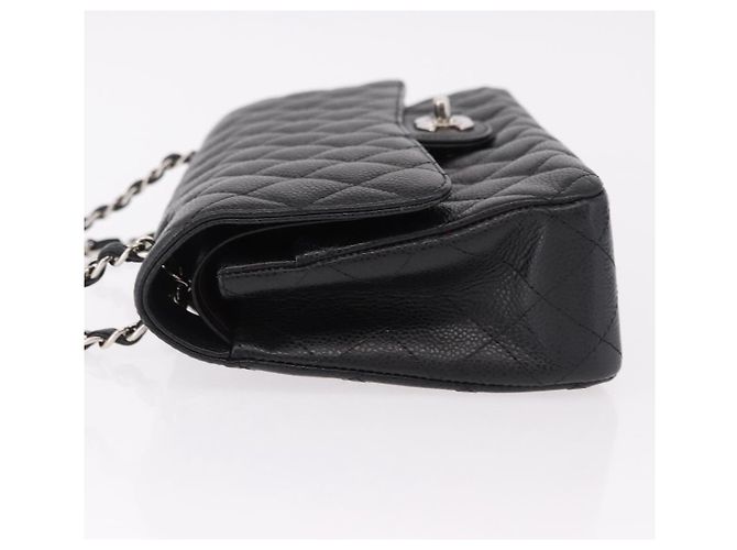 Borsa CHANEL Chain Matelasse 25 in pelle Caviar nera con CC argento Autentica yk20612SM - vista 5