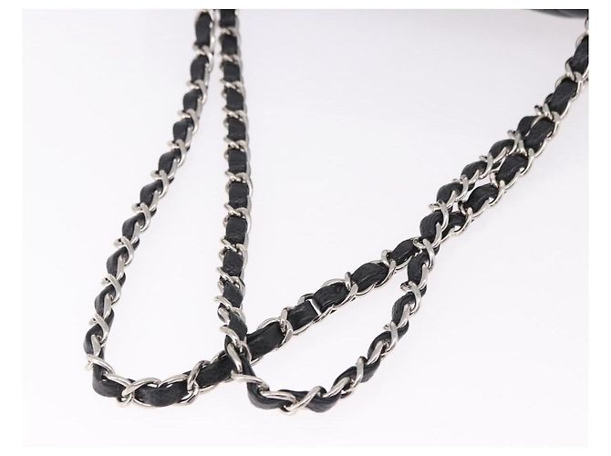 Borsa CHANEL Chain Matelasse 25 in pelle Caviar nera con CC argento Autentica yk20612SM - vista 7