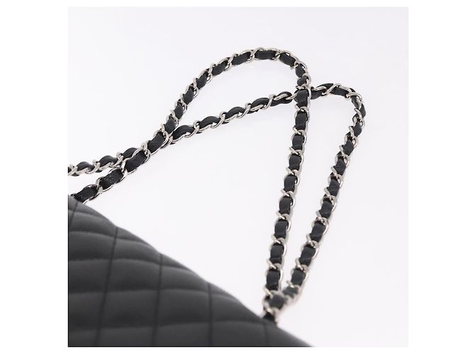 Borsa CHANEL Chain Matelasse 25 in pelle Caviar nera con CC argento Autentica yk20612SM - vista 8