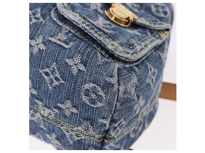 LOUIS VUITTON Monogram Denim Sac A Dos PM Backpack Blue LV Auth SW2648SM - vista 14