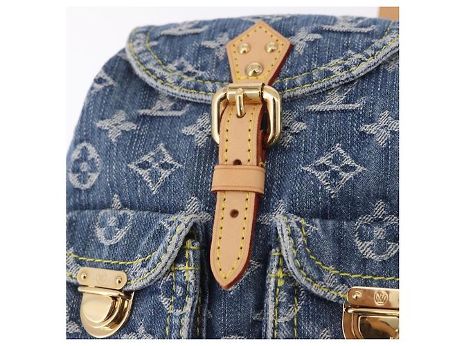 LOUIS VUITTON Monogram Denim Sac A Dos PM Backpack Blue LV Auth SW2648SM - vista 19