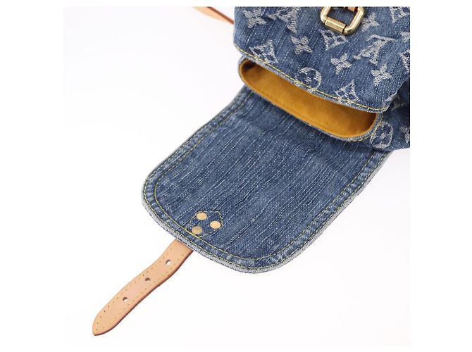 LOUIS VUITTON Monogram Denim Sac A Dos PM Backpack Blue LV Auth SW2648SM - vista 20