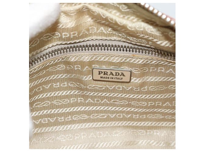 Borsa a Spalla PRADA Nylon Beige Argento Auth 192786 - vista 17