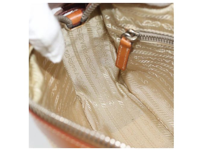 Borsa a Spalla PRADA Nylon Beige Argento Auth 192786 - vista 20
