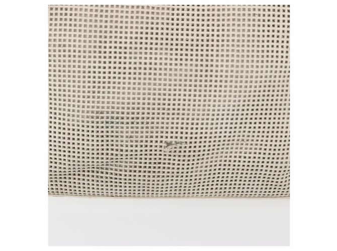 CHANEL COCO Handtasche aus Leder Elfenbein Silber CC Authentisch 192801 Roh - Ansicht 4