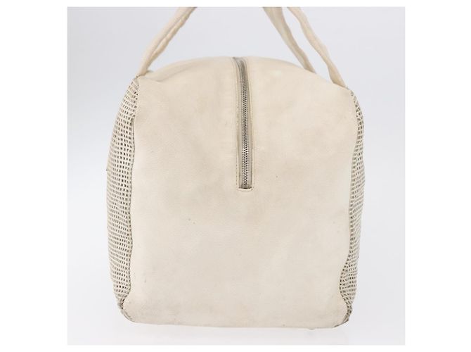 CHANEL COCO Handtasche aus Leder Elfenbein Silber CC Authentisch 192801 Roh - Ansicht 5