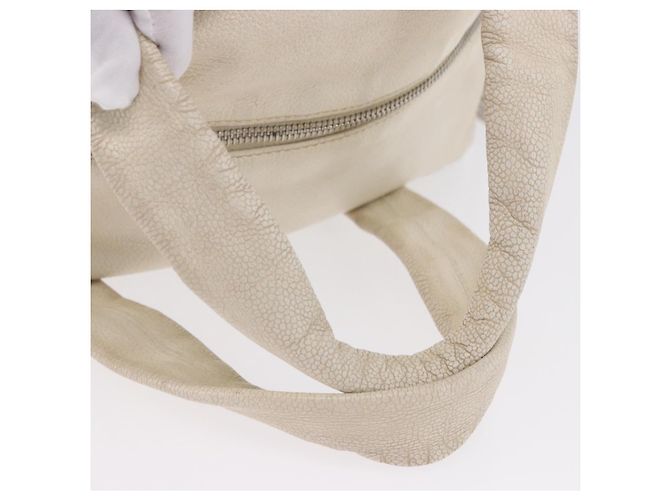 CHANEL COCO Handtasche aus Leder Elfenbein Silber CC Authentisch 192801 Roh - Ansicht 8