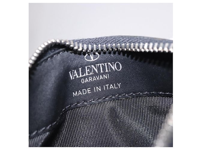 VALENTINO Tarjetero de cuero blanco plata Auth bs36085V - vista 16