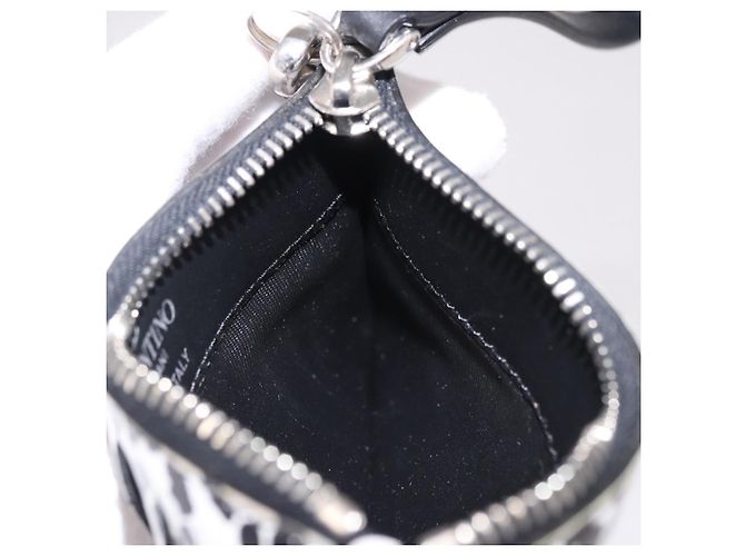 VALENTINO Tarjetero de cuero blanco plata Auth bs36085V - vista 18