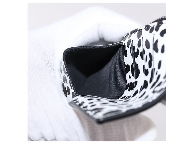 VALENTINO Tarjetero de cuero blanco plata Auth bs36085V - vista 20